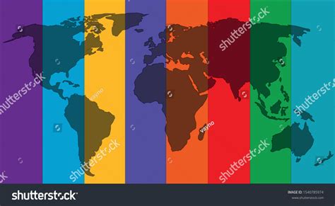 Colorful World Map Poster World Vector Stock Vector (Royalty Free ...