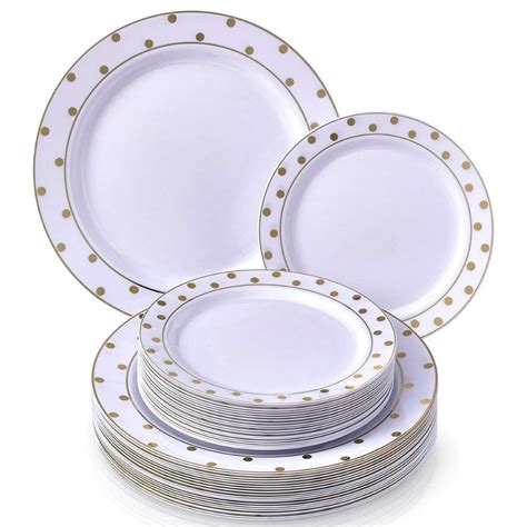 PARTY DISPOSABLE 40 PC DINNERWARE SET | 20 Dinner Plates | 20 Salad ...