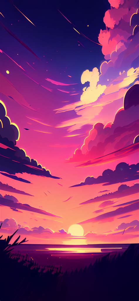 Sunset & Clouds Hot Pink Wallpapers - Sunset Aesthetic Wallpaper