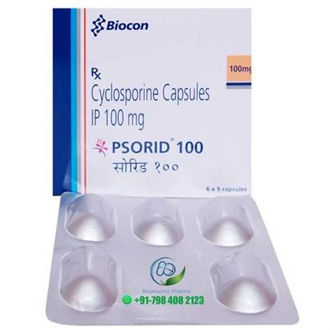 Ciclosporin (100mg) Psoriasis Psorid 100 Mg Cap Cyclosporine Capsules ...