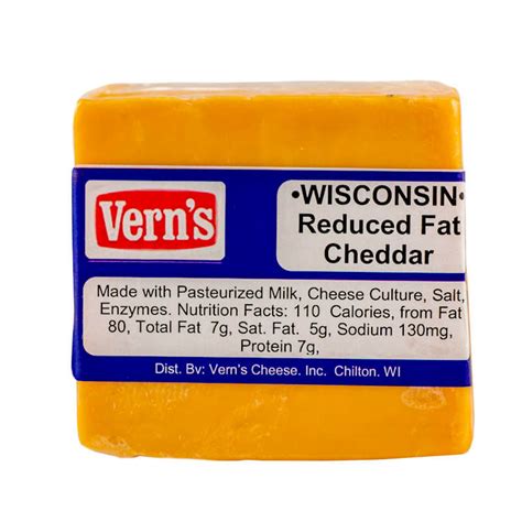 Reduced Fat Cheddar Cheese | Vern's Cheese | Wisconsin