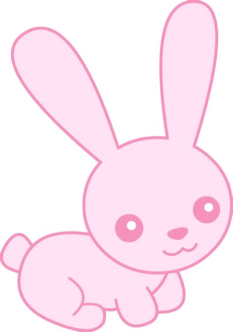 Cute Pink Baby Bunny - Free Clip Art