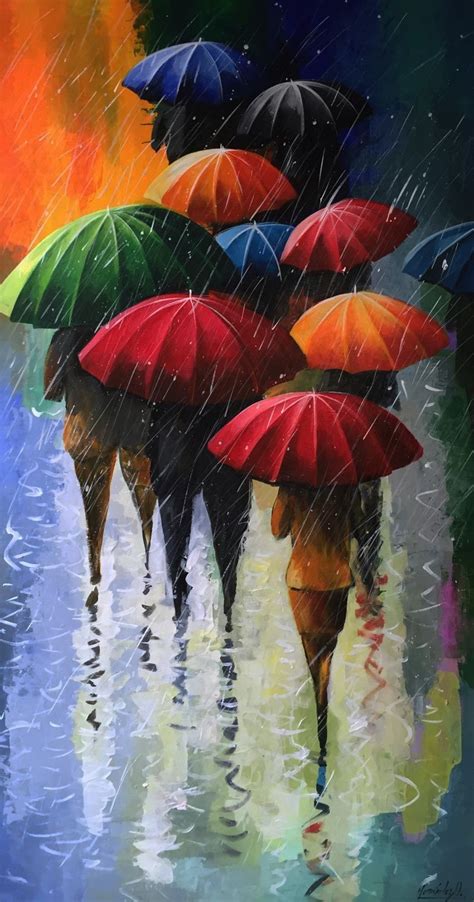 Pintura Umbrella Painting, Umbrella Art, Canvas Art Painting, Painting ...