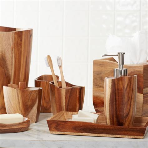 Dark Wood Bathroom Accessories Set – Everything Bathroom