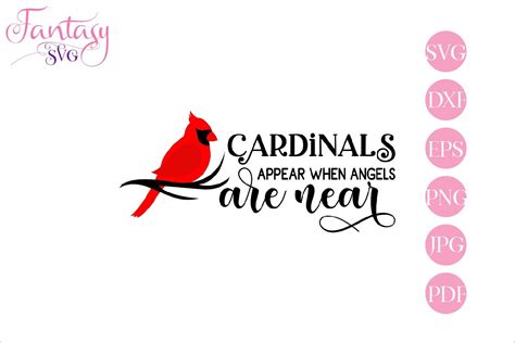 Cardinals Appear When Angels Are Near- Memorial SVG Cut File (413794 ...