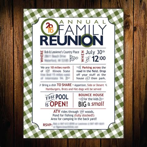 Family Reunion Invitations 8.5 X 11 Size - Etsy