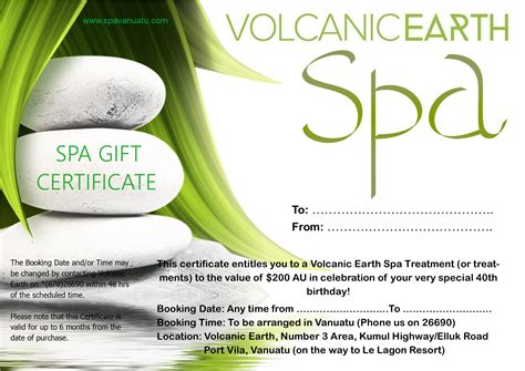 SPA GIFT CARDS - Port Vila Massage | Volcanic Earth Day Spa