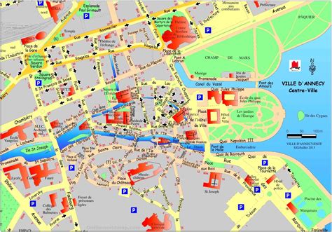 Annecy City Centre map - Ontheworldmap.com