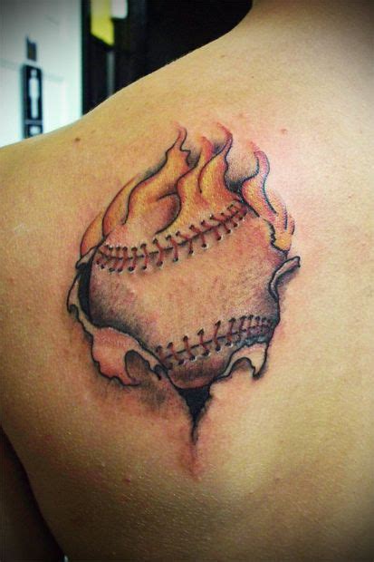 Baseball on Fire Tattoo by ~calico1225 on deviantART | Fire tattoo ...