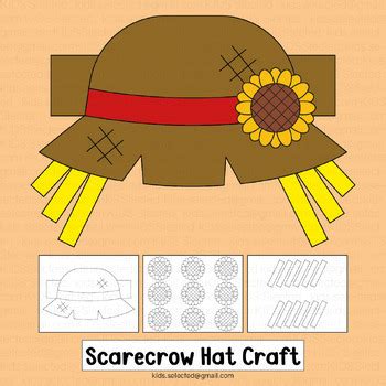 Scarecrow Hat Template Craft Fall Crown Autumn Headband Halloween ...