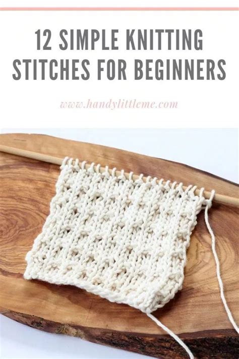 12 Simple Knitting Stitches For Beginners | Knitting stitches, Easy ...