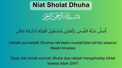 Niat Sholat Dhuha dan Cara Sholat Dhuha Serta Doa Dhuha