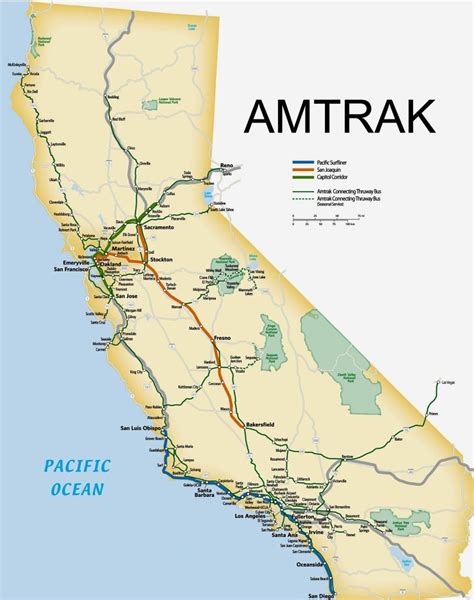 List Of Amtrak Routes - Wikipedia - Amtrak Map California | Printable Maps