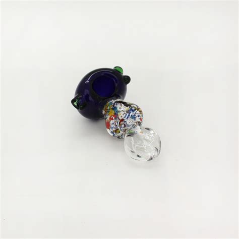 Double Bubble with Speckles and Colored Head Glass Hand Pipe - IAI ...