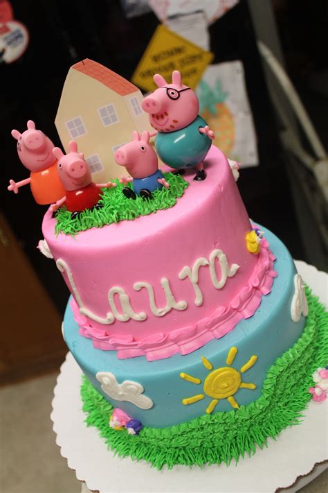 Peppa Pig birthday cake | Peppa pig cake, Pig birthday cakes, Peppa pig ...