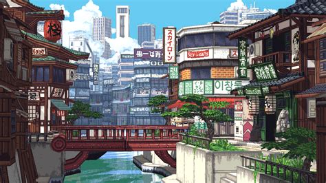 Pixel City Canals made with Eevee. (Sketchfab Available) | Pixel art ...