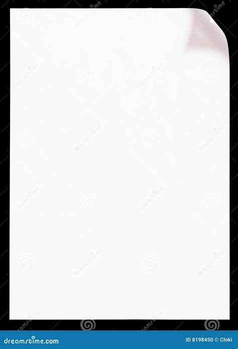 Blank white sheet of paper stock illustration. Illustration of curl ...