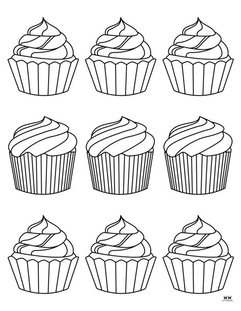 Decorate Your Own Cupcake Coloring Page