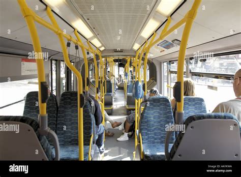 interior of a bendy bus, London Stock Photo: 7273945 - Alamy