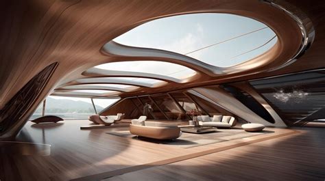 Premium AI Image | Futuristic interior of luxury yacht Generative AI