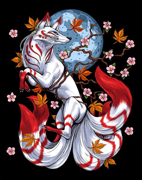 Japanese Fox Kitsune Digital Art by Nikolay Todorov - Fine Art America