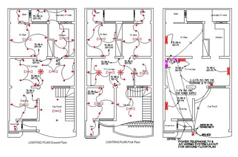 Electrical House Wiring Layout Plan AutoCAD Drawing DWG File - Cadbull