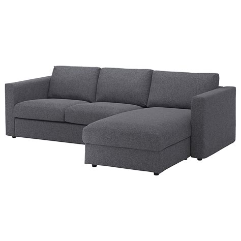 FINNALA sofa, with chaise/Gunnared medium gray - IKEA