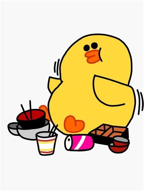 Sally Duck Line Friends Eating Sticker by I K | Line friends, Duck, Sally