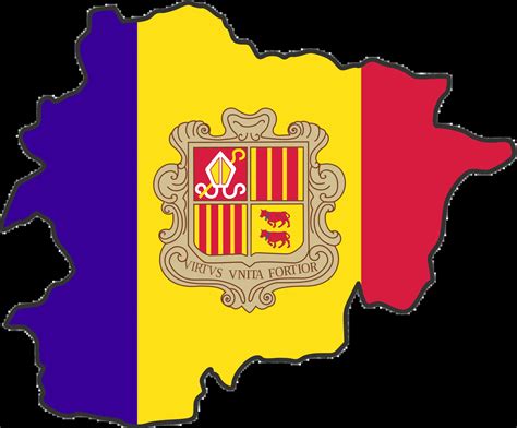 Andorra Flag Map - MapSof.net