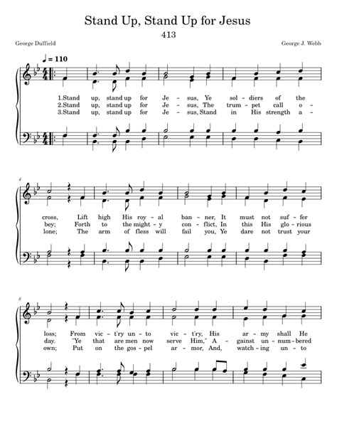 413 Stand Up, Stand Up for Jesus Sheet music for Piano (Solo ...