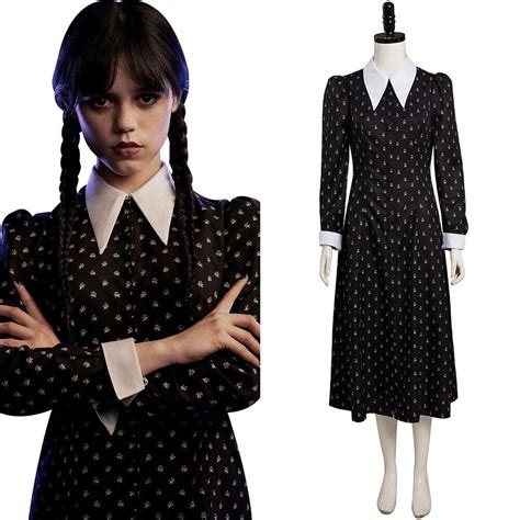 Wednesday The Addams Family Cosplay Costume Halloween Outfit Carnival ...