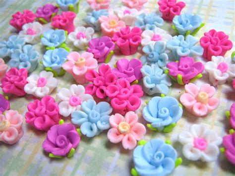 ViVE CREATION ~ Beads and Craft Garden : New Products ~ Clay flowers ...