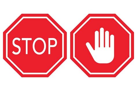 Free Vector | Two Red Stop Signs Set