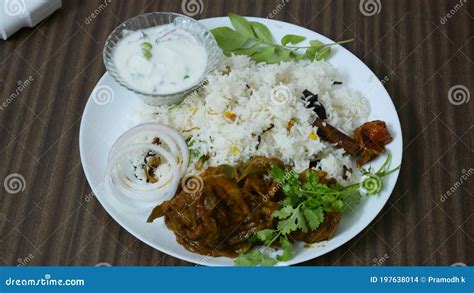 Indian Ghee Rice with Chicken Curry. Stock Photo - Image of curry ...