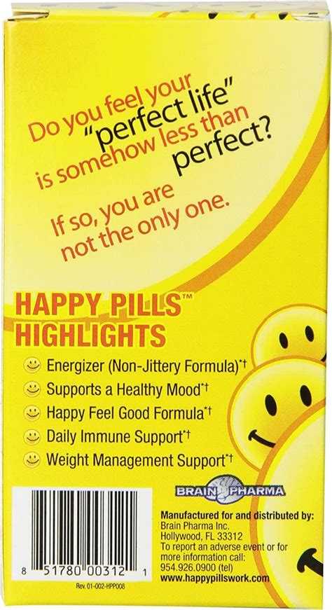 Brain Pharma Happy Pills - 60 Count | Boost Mood and Focus