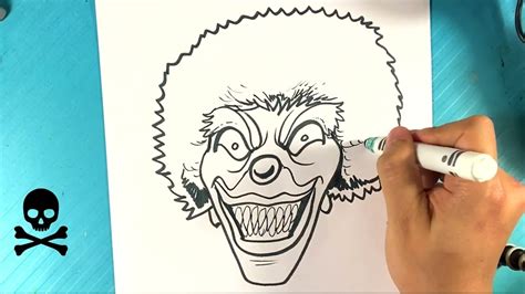 EASY How to Draw SCARY CLOWN - YouTube