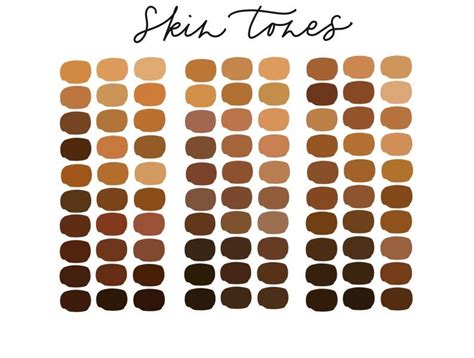 Skin Tones Procreate Color Palette Light To Dark Skin Shade Swatches ...