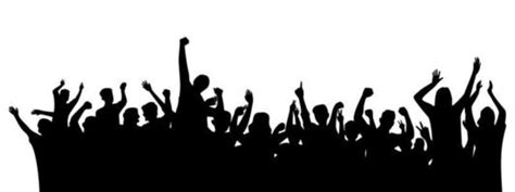 Concert Crowd Hands Black And White Clipart