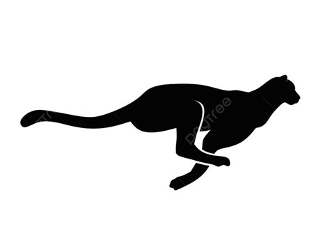 Cheetah Running Silhouette Vector PNG, Running Cheetah Silhouette ...