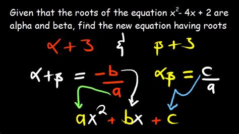 alpha and beta roots of quadratic equation | Finding new equation - YouTube