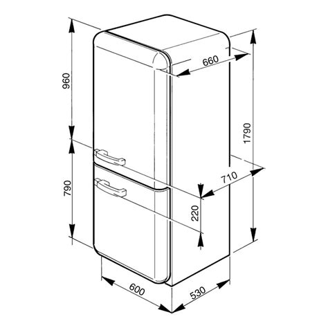 Smeg FAB32YVE dimensions | The dimensions of the fridge | Pinterest