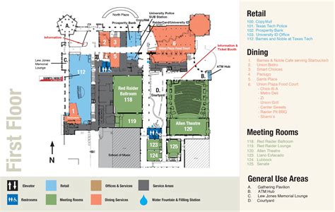 SUB Map | Student Union & Activities | TTU