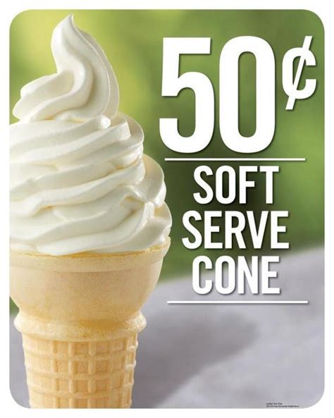 50c Soft Serve Ice Cream Cone at Burger King