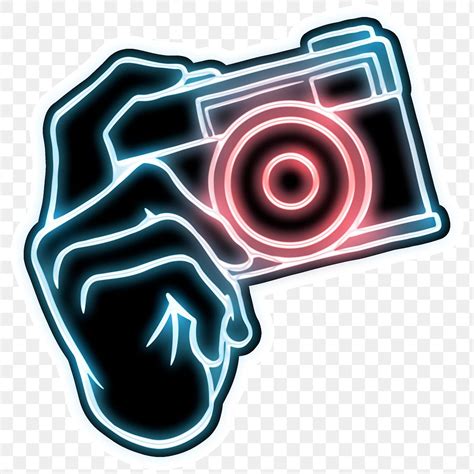 Neon analog camera sticker overlay | Premium PNG Sticker - rawpixel