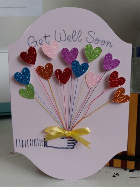 Get well card | Diy valentines gifts, Handmade craft cards, Valentines diy