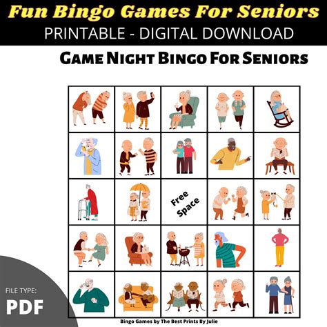 Fun Bingo Games For Seniors Bingo Digital Download Senior - Etsy.de