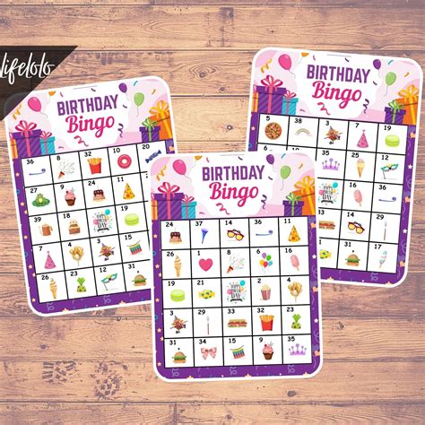 Happy Birthday Bingo Game Birthday Games Bingo Cards for - Etsy