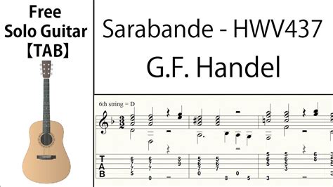 Handel - Sarabande (HWV437) Fingerstyle Guitar【Score & TAB】 - YouTube