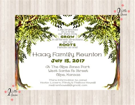 Family Reunion Invite Trees PRINTABLE DIGITAL INVITATION