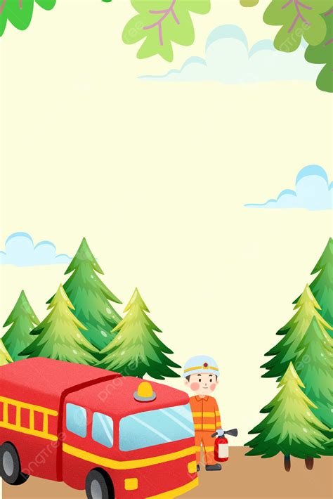 Safety Cartoon Fire Safety Promotion Background Wallpaper Image For ...